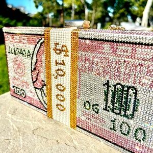 Rhinestone Benjamin Franklin Purse